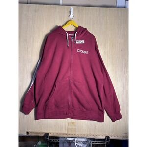 Clickbait Hoodie Sweatshirt Red 2XL Hooded Zip-Up Long Sleeve Men Men's XXL